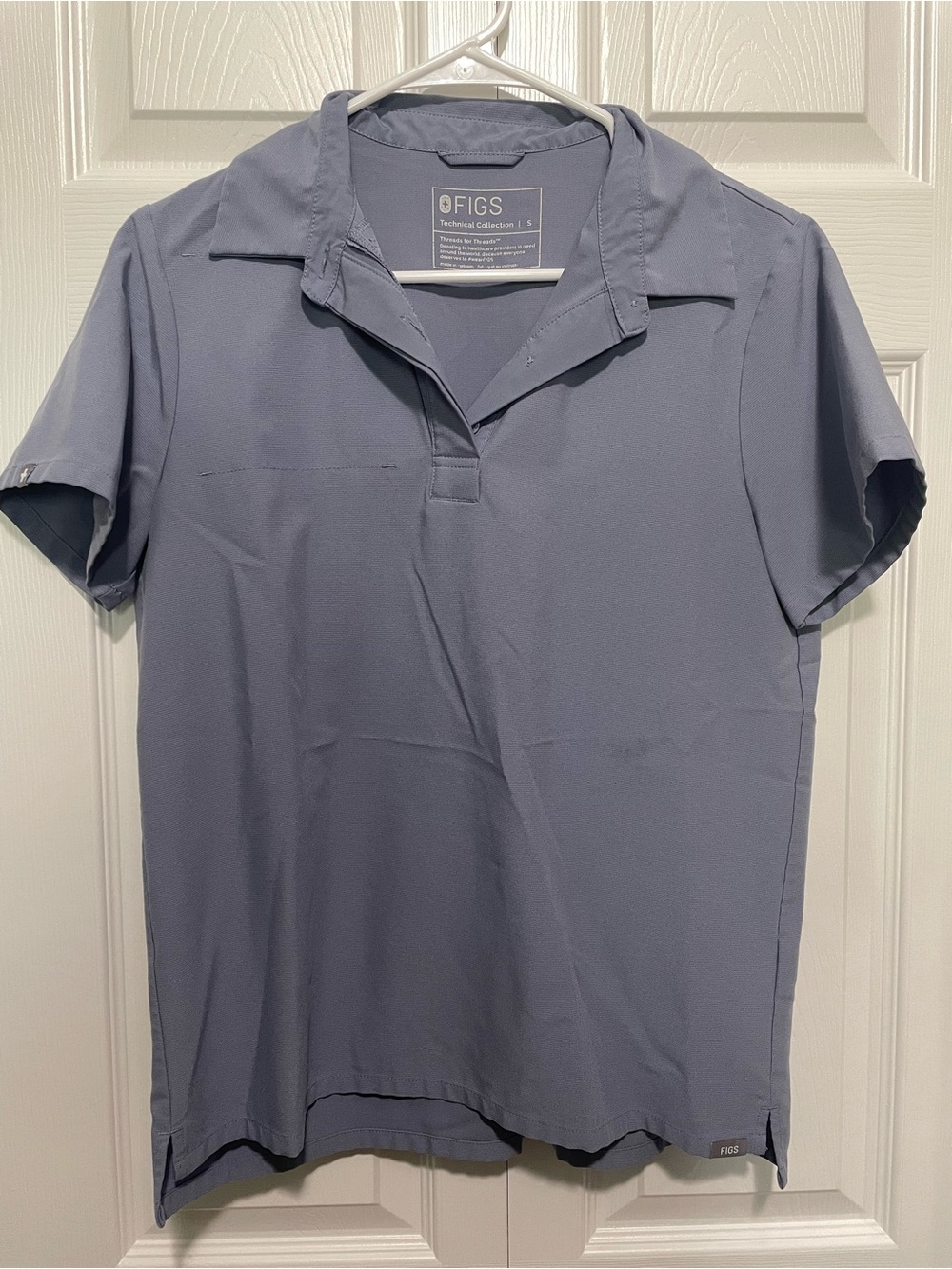 FIGS Polo Scrub Top Women’s Small Dusty Blue Discontinued Style